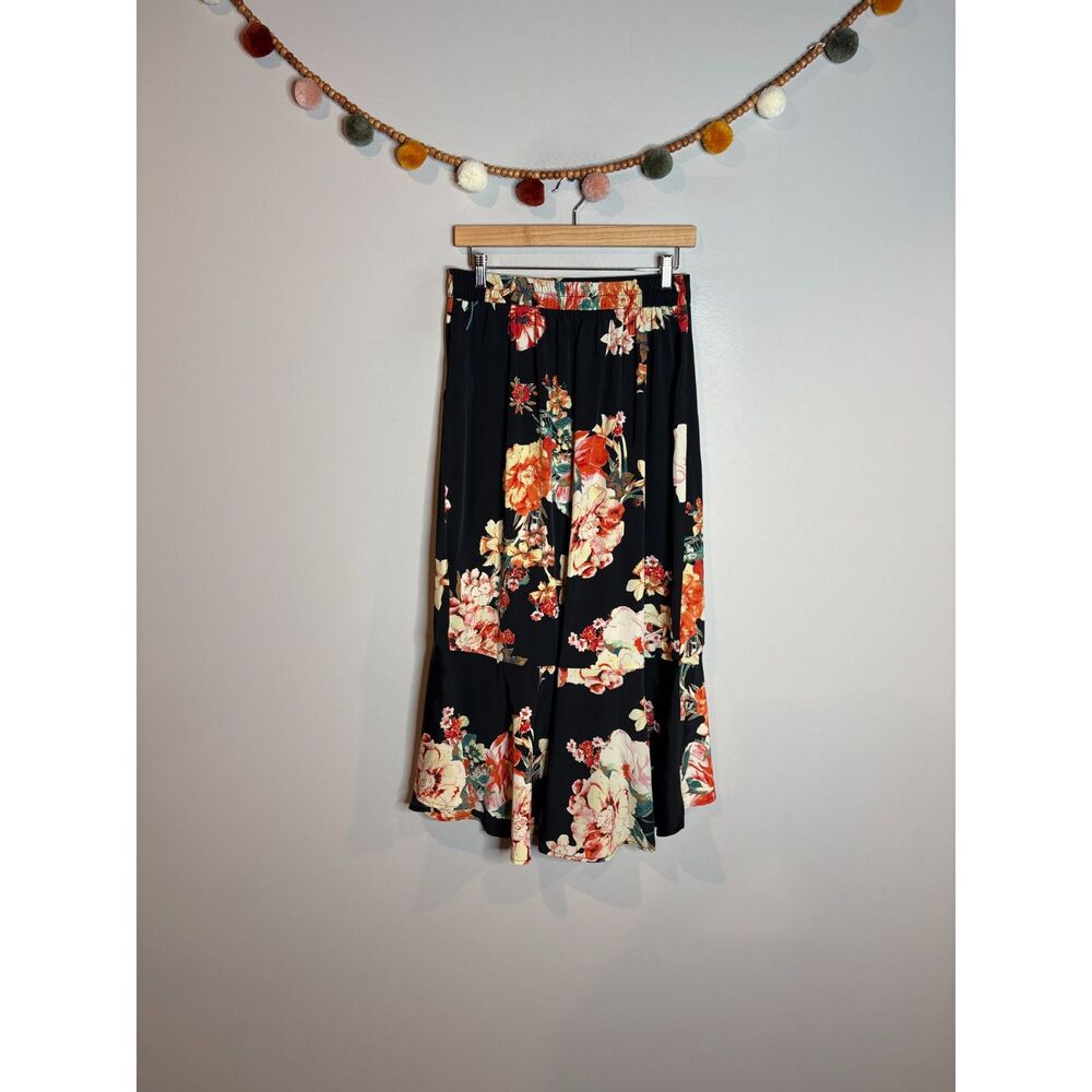 Band of Gypsies floral asymmetrical midi skirt